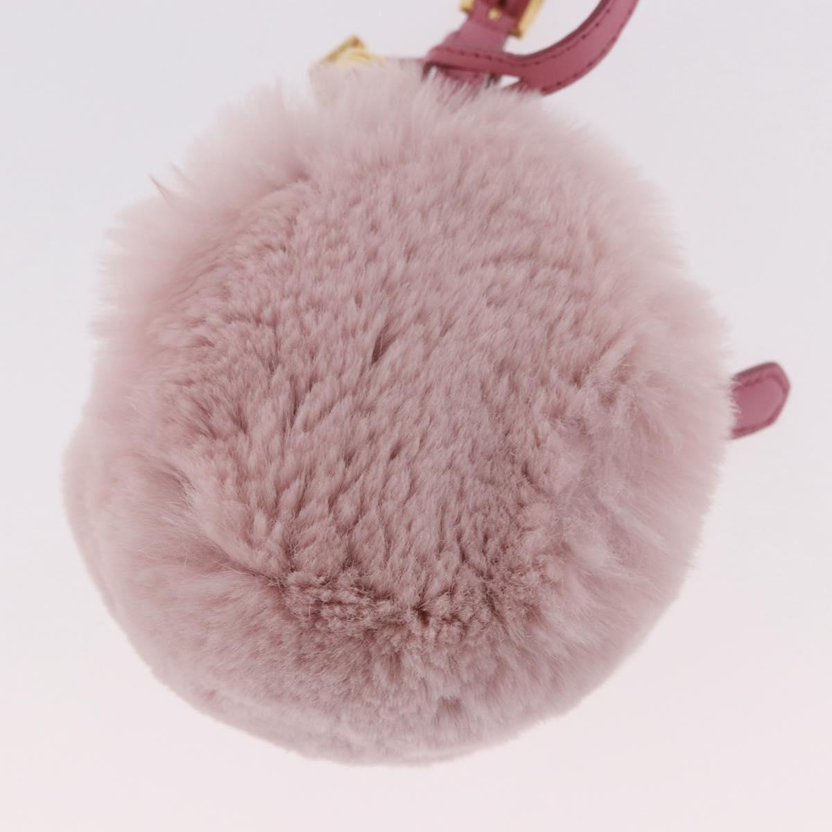 PRADA Pouch fur Pink Gold Auth 183742M