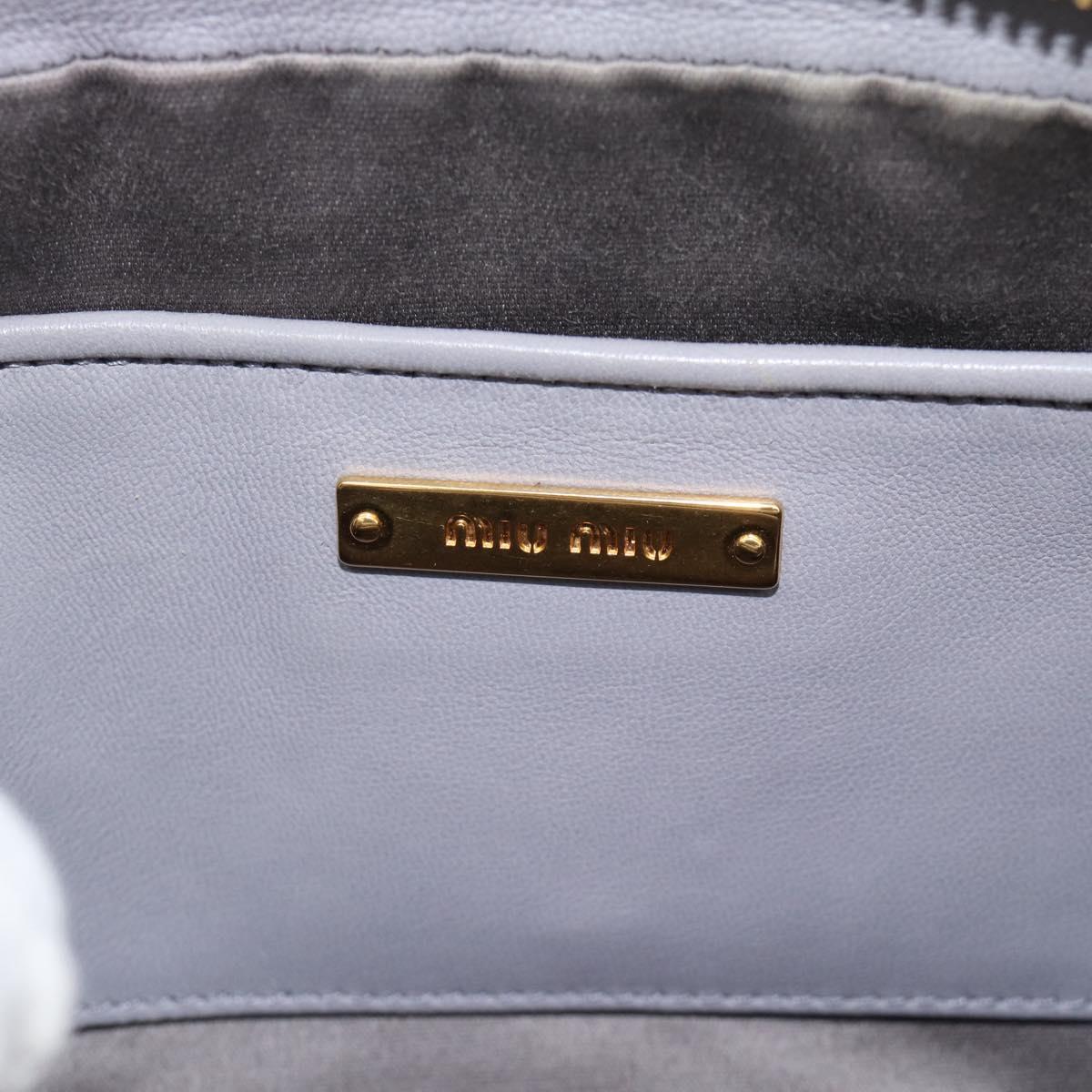 Miu Miu Matelasse Shoulder Bag Leather Gray Gold Auth 183759
