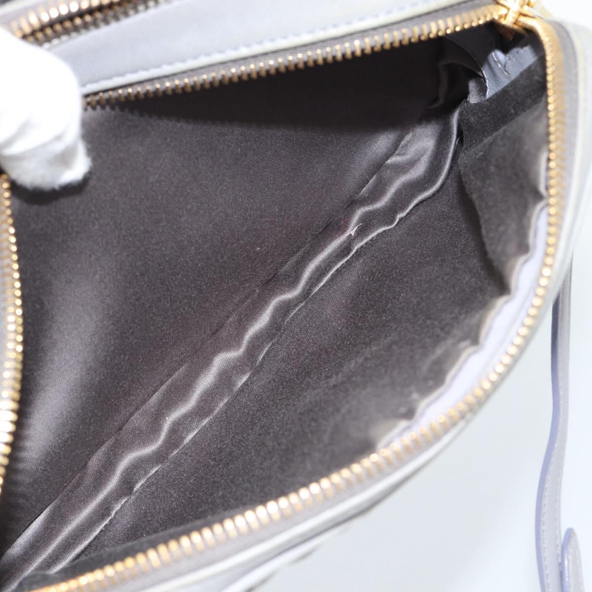 Miu Miu Matelasse Shoulder Bag Leather Gray Gold Auth 183759