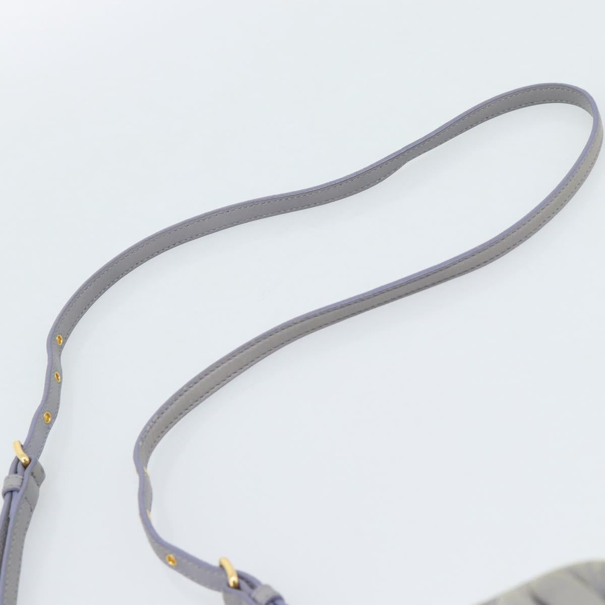 Miu Miu Matelasse Shoulder Bag Leather Gray Gold Auth 183759
