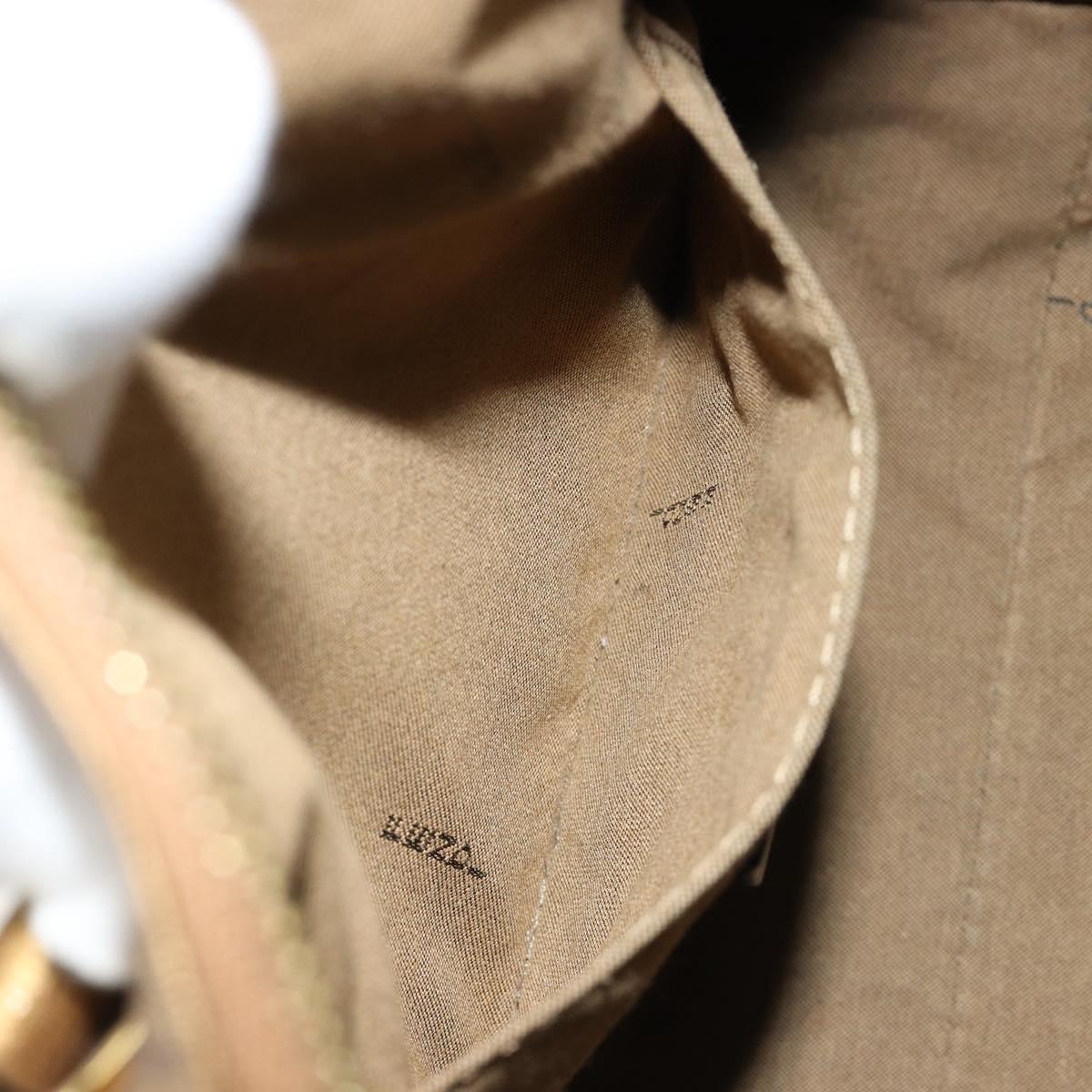 FENDI Zucchino Canvas Boston Bag Beige Gold Auth 183766A