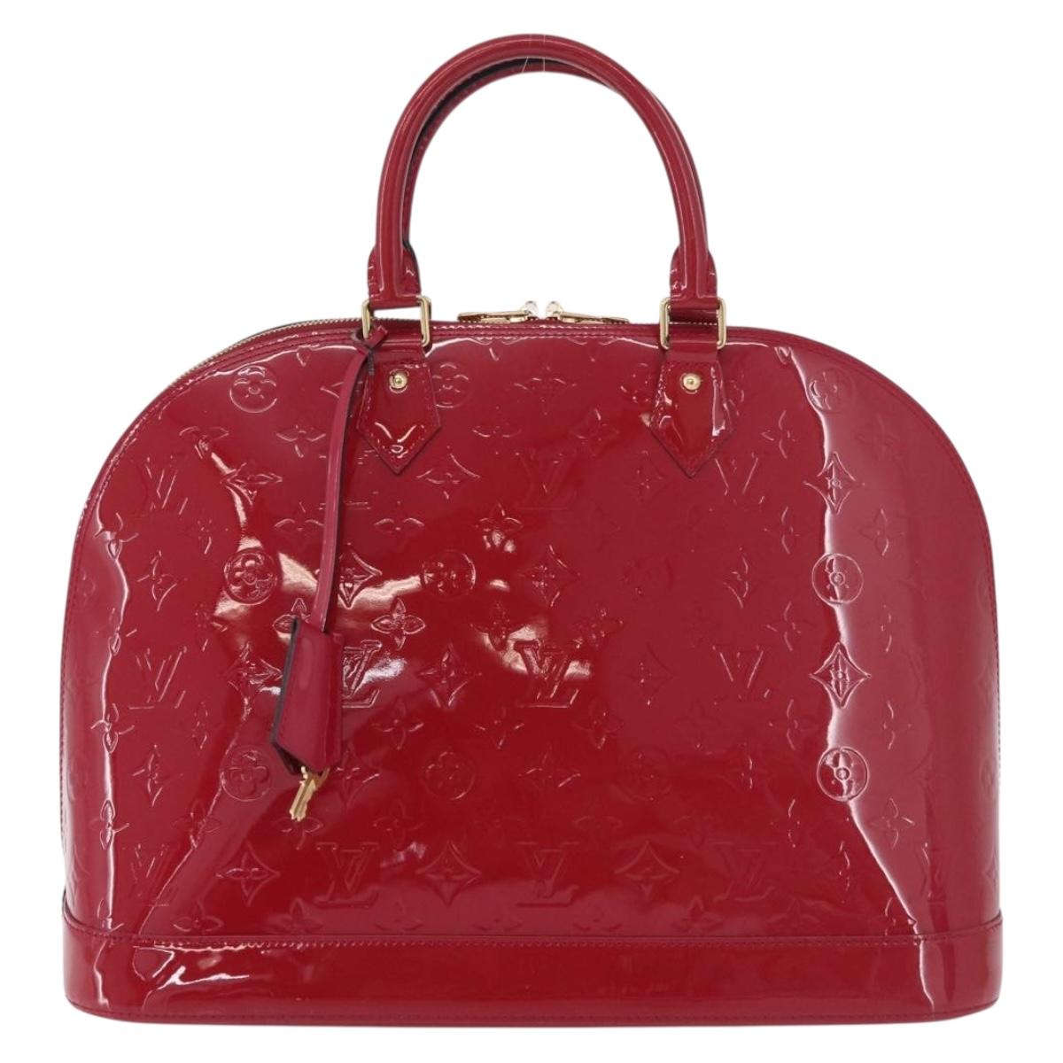 LOUIS VUITTON Vernis Alma GM Hand Bag Rouge Grunadine M91692 LV Auth 183772A