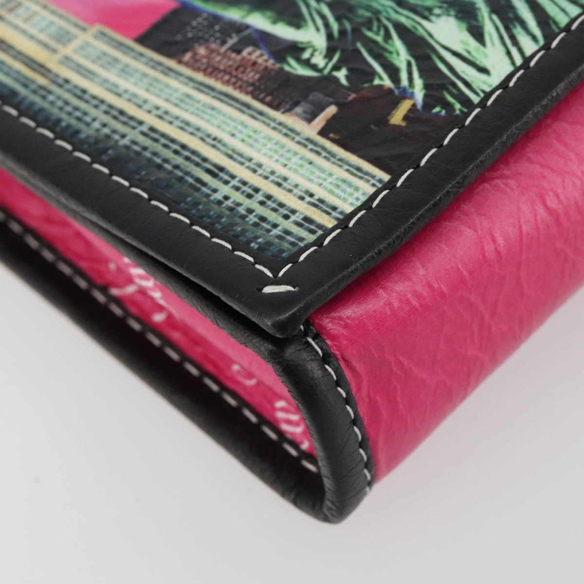 BALENCIAGA Chain Shoulder Bag Leather Pink Silver 197938 Auth 183779V