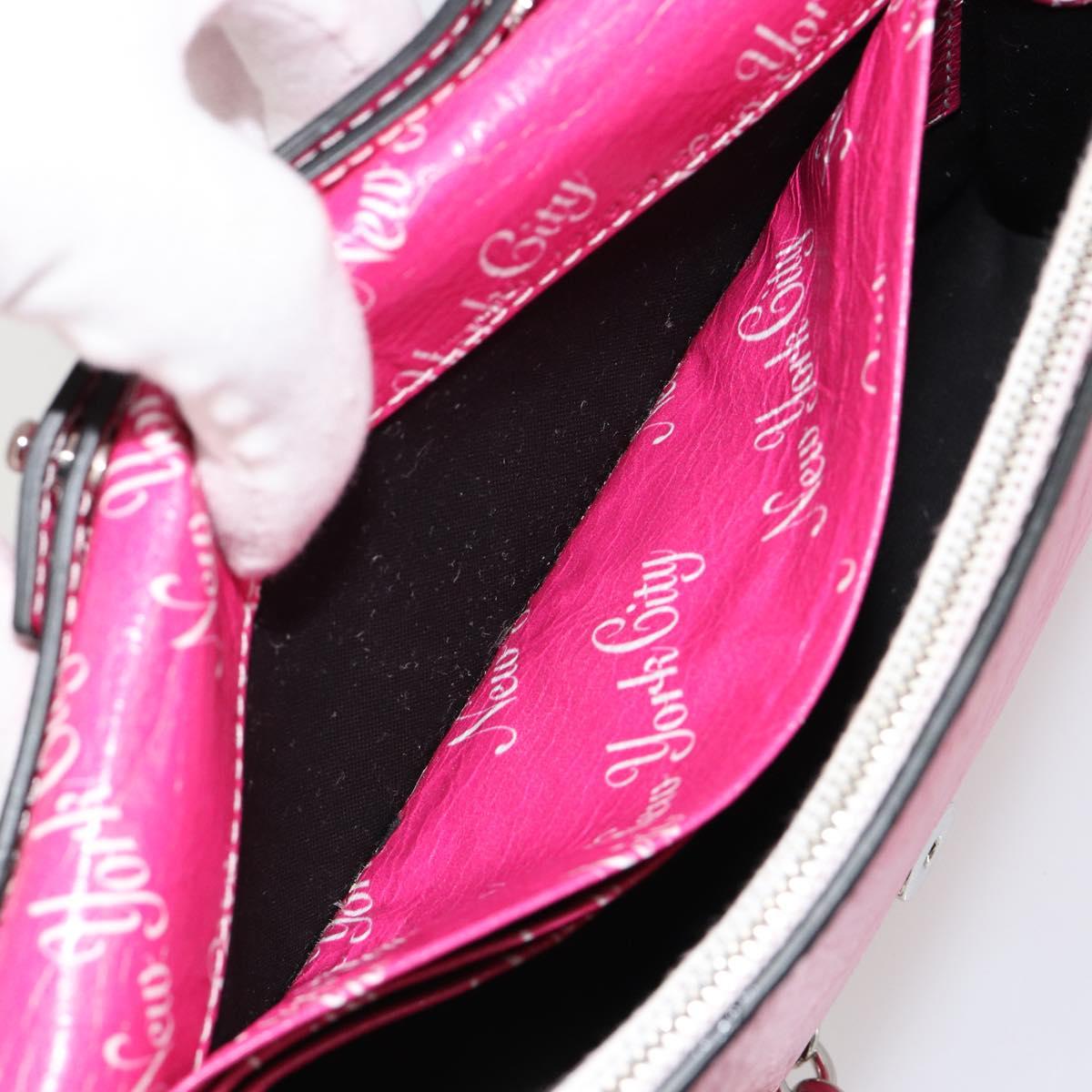 BALENCIAGA Chain Shoulder Bag Leather Pink Silver 197938 Auth 183779V