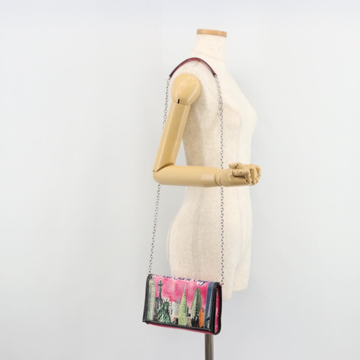 BALENCIAGA Chain Shoulder Bag Leather Pink Silver 197938 Auth 183779V