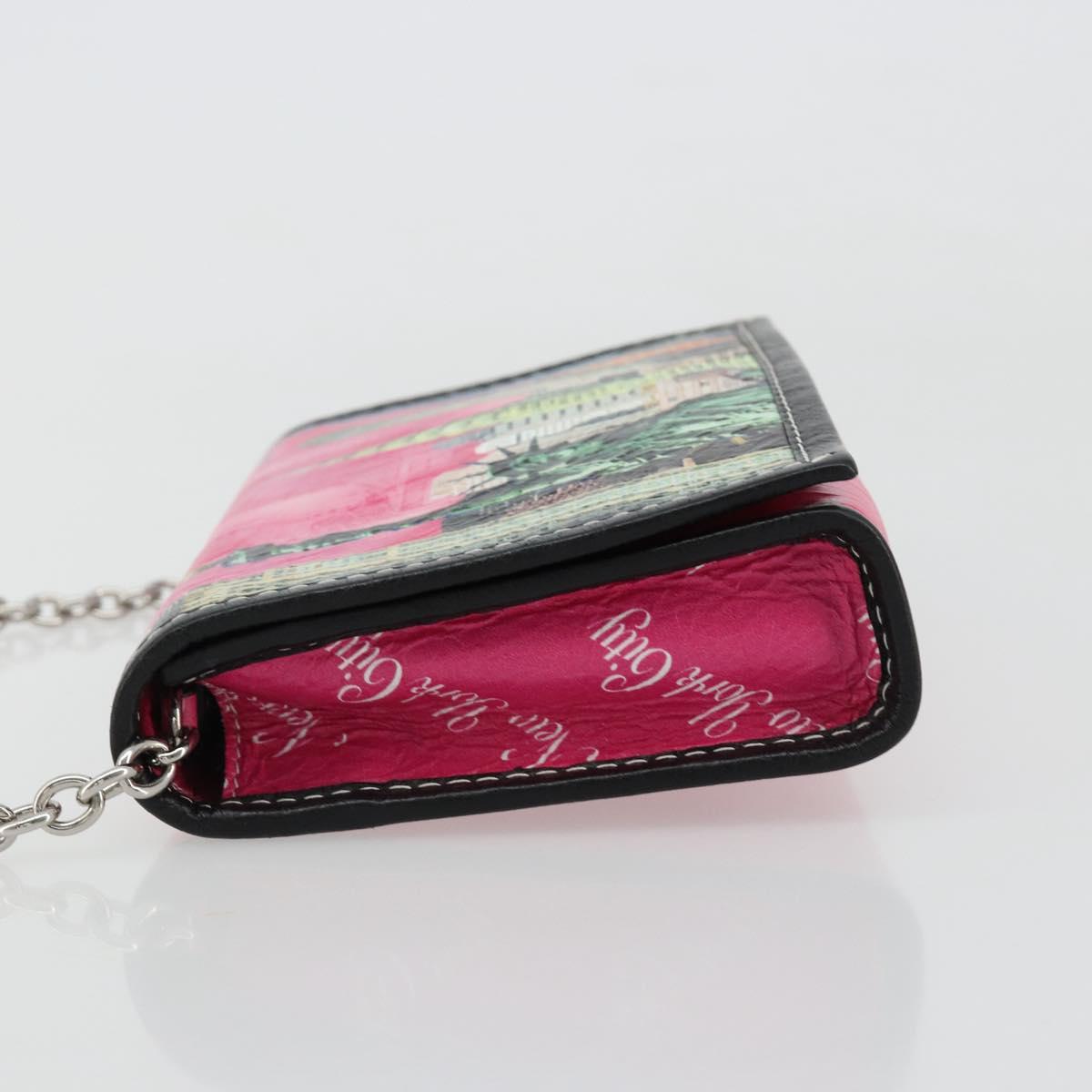 BALENCIAGA Chain Shoulder Bag Leather Pink Silver 197938 Auth 183779V
