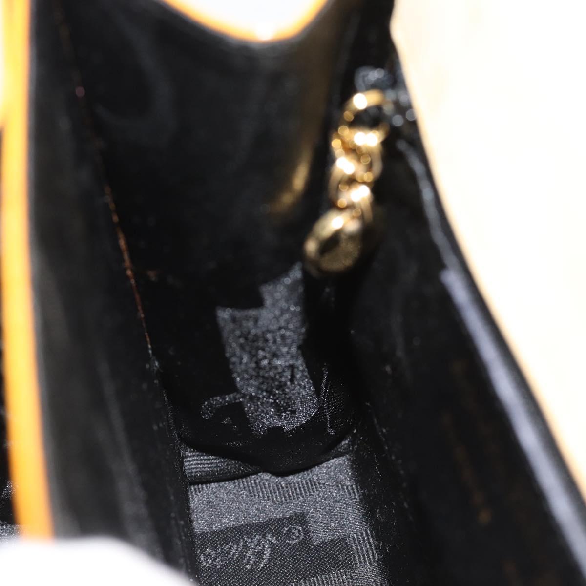 Salvatore Ferragamo Gancini Hand Bag Patent leather 2way Gold Yellow Auth 183782