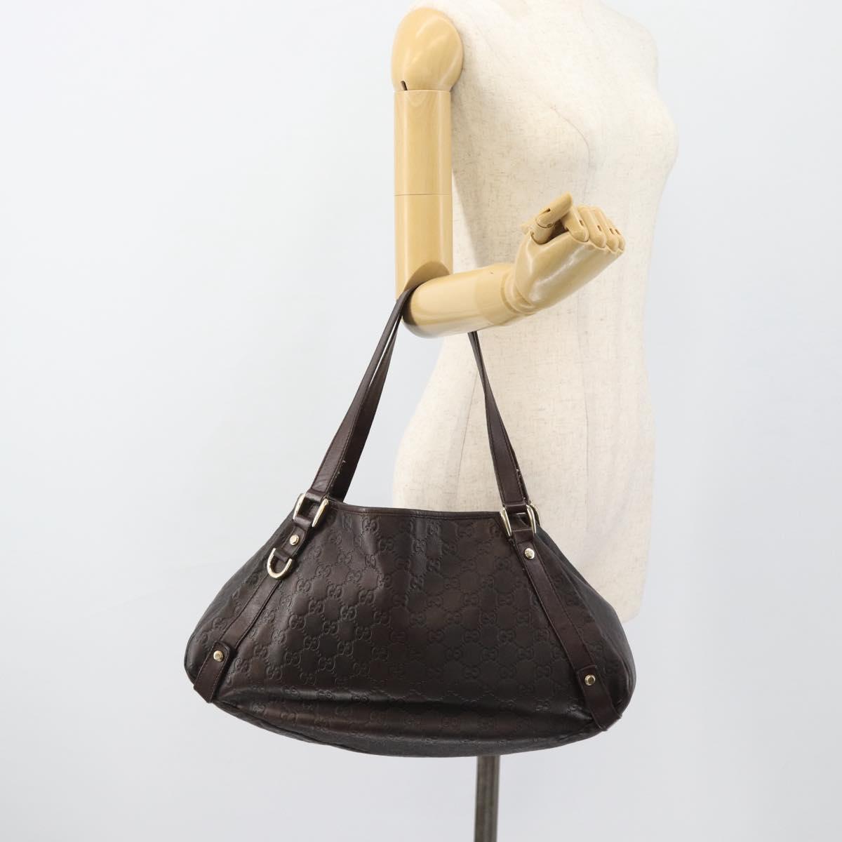 GUCCI GG Canvas Guccissima Abbey Tote Bag Leather Brown Gold 239735 Auth 183789