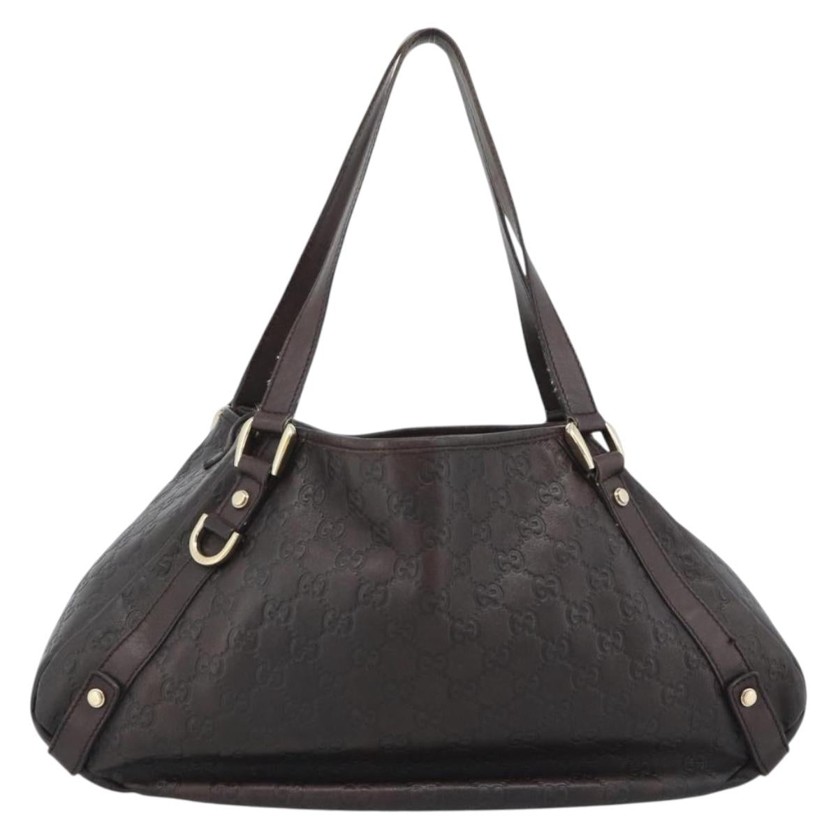 GUCCI GG Canvas Guccissima Abbey Tote Bag Leather Brown Gold 239735 Auth 183789