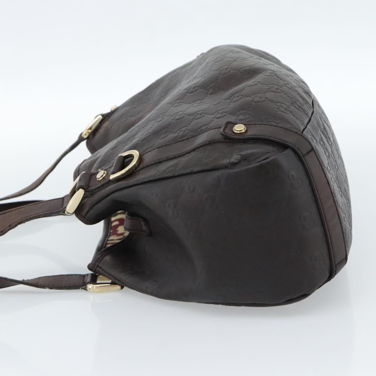GUCCI GG Canvas Guccissima Abbey Tote Bag Leather Brown Gold 239735 Auth 183789