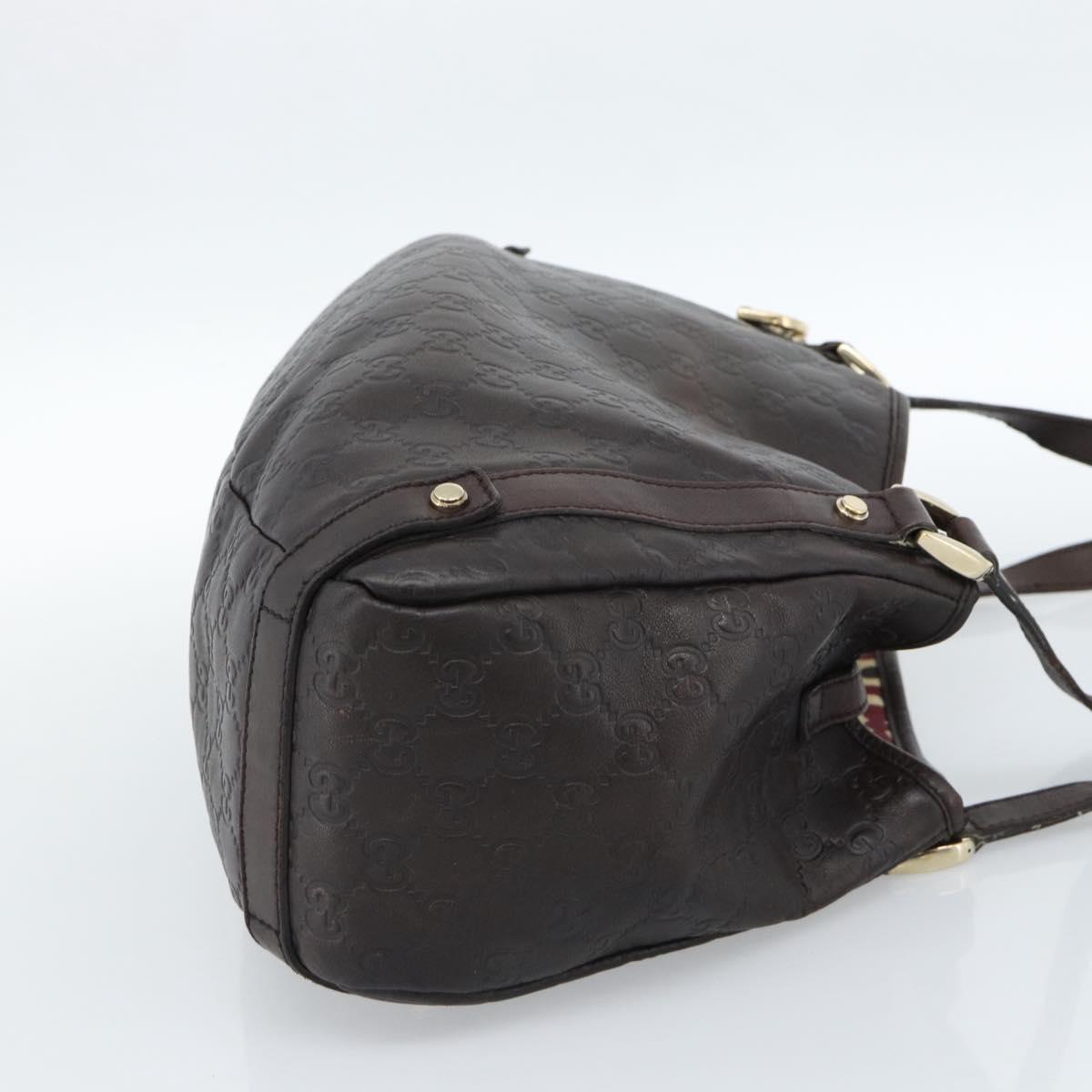 GUCCI GG Canvas Guccissima Abbey Tote Bag Leather Brown Gold 239735 Auth 183789