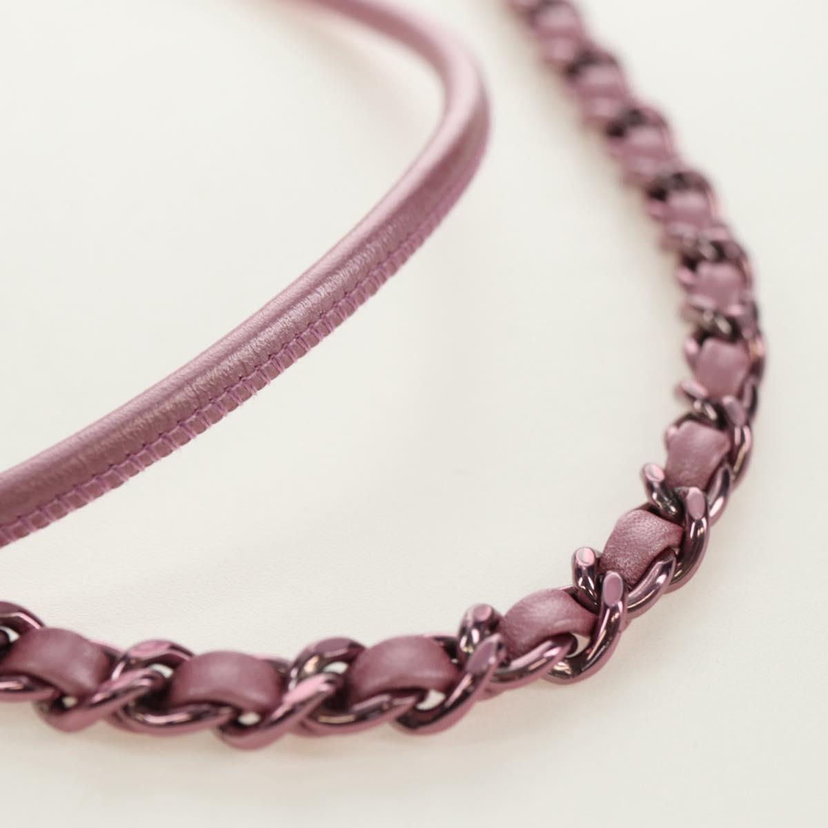 CHANEL Chain Chanel 22 Mini Shoulder Bag Calf Skin Pink CC Auth 183791SM