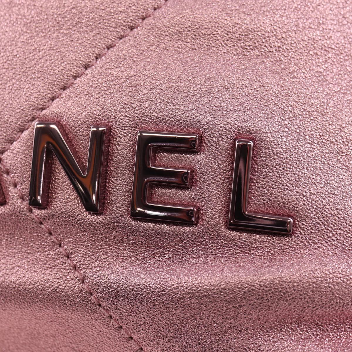CHANEL Chain Chanel 22 Mini Shoulder Bag Calf Skin Pink CC Auth 183791SM