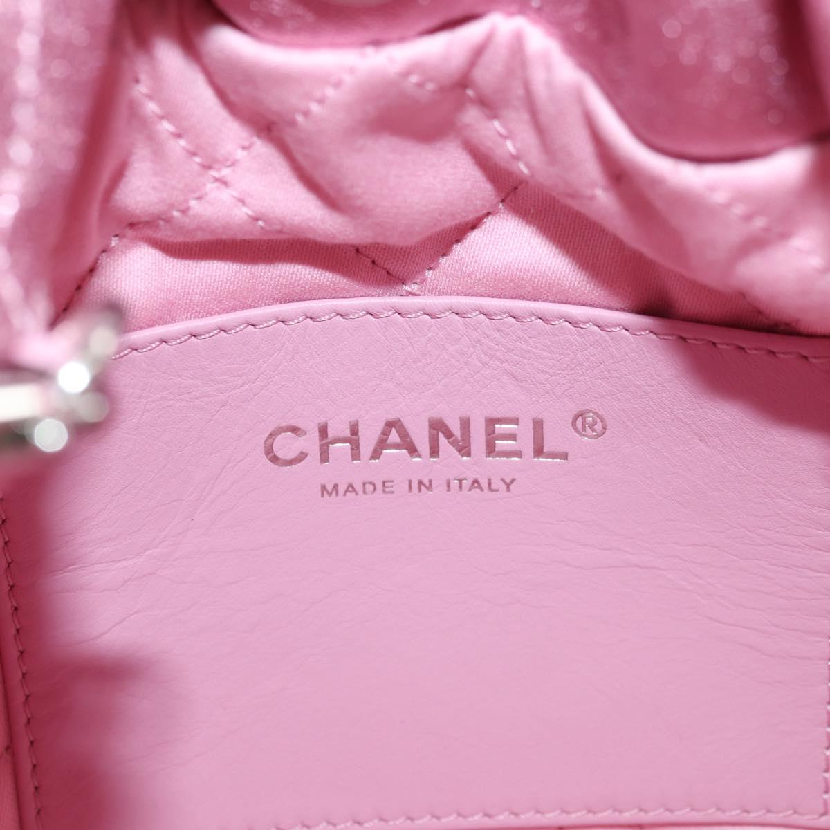 CHANEL Chain Chanel 22 Mini Shoulder Bag Calf Skin Pink CC Auth 183791SM