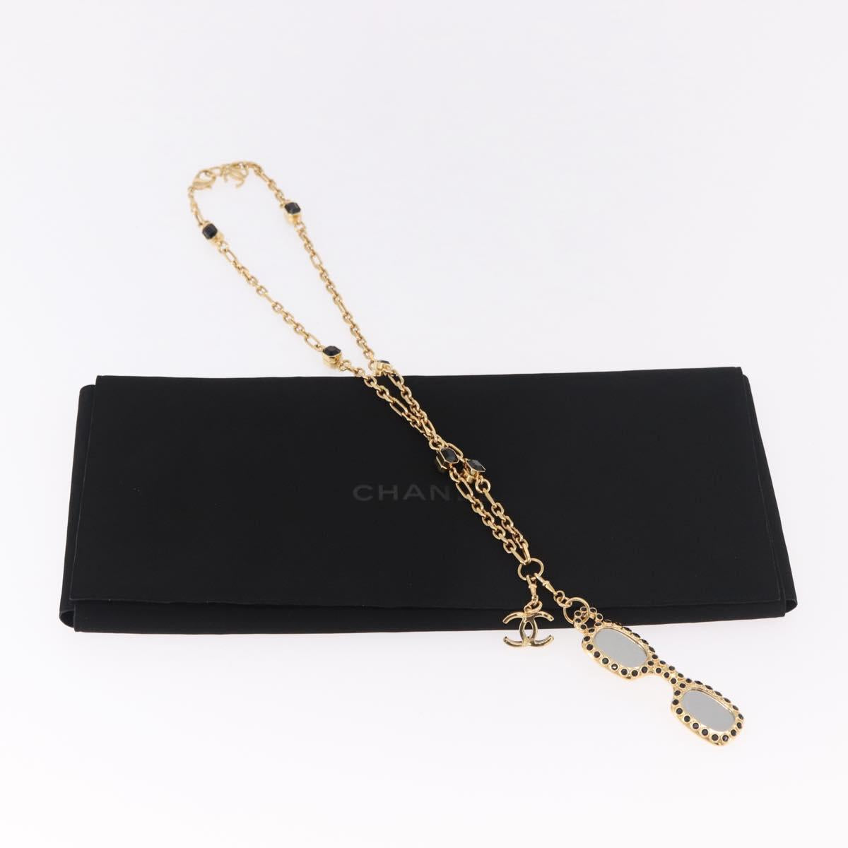 CHANEL Necklace metal Gold Tone CC Auth 183799SAM