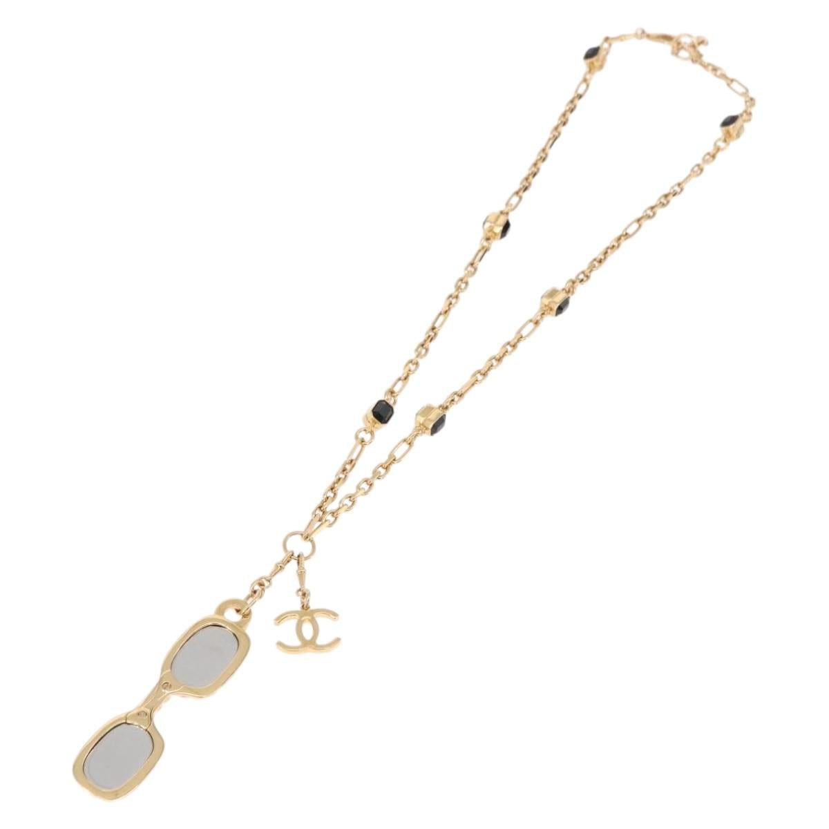 CHANEL Necklace metal Gold Tone CC Auth 183799SAM