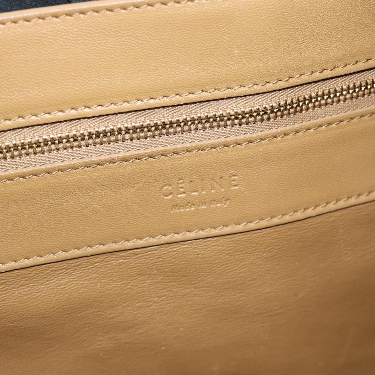 CELINE Tote Bag Leather Black Auth 183811