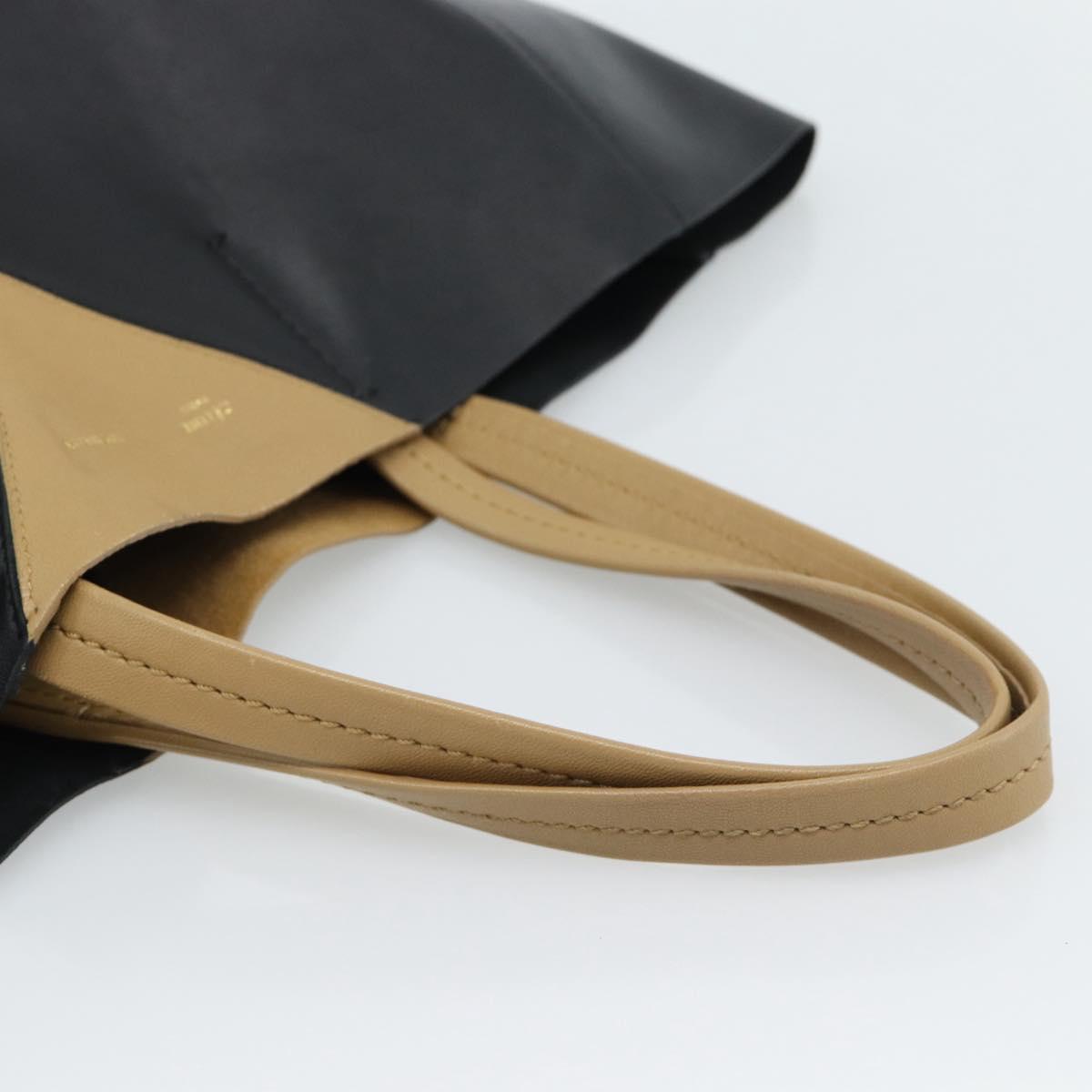 CELINE Tote Bag Leather Black Auth 183811