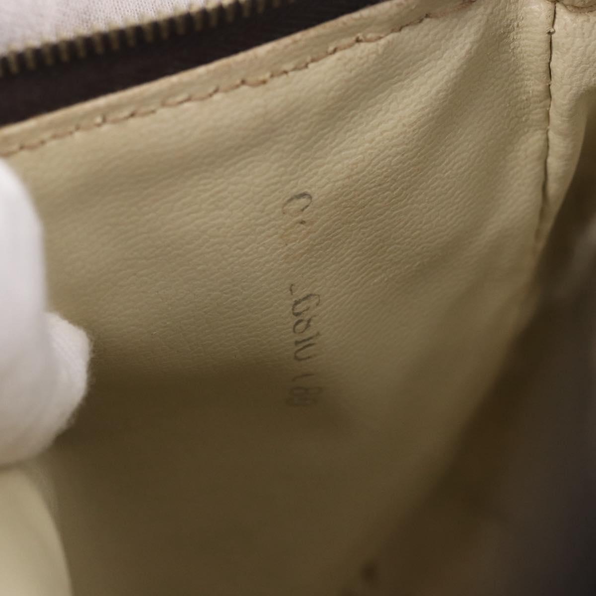 FENDI Zucchino Canvas Hand Bag Beige Gold Auth 183830