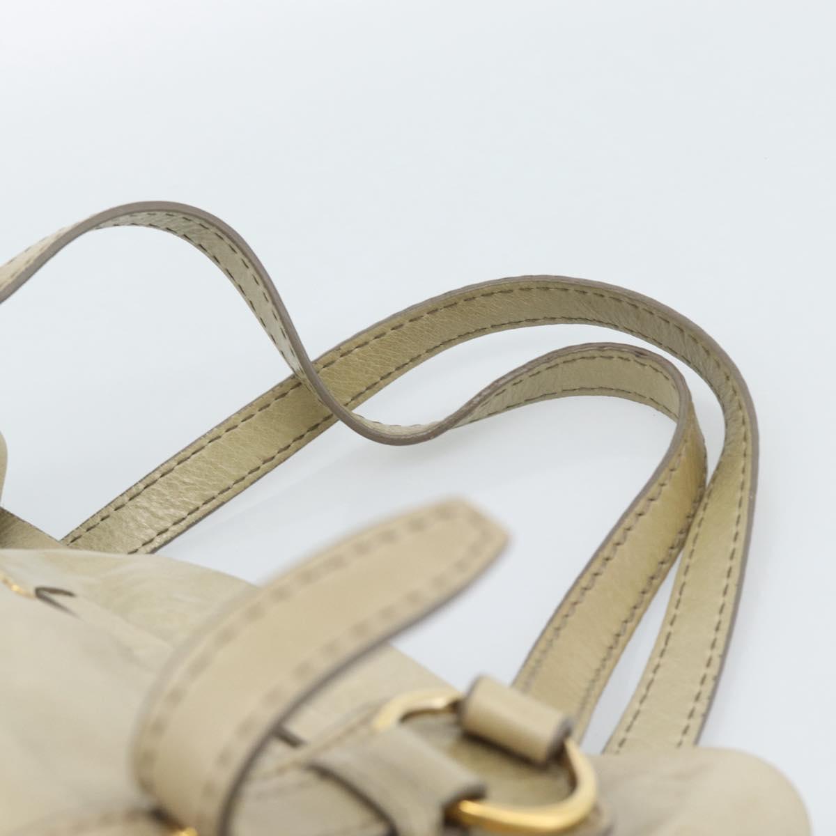 Miu Miu Tote Bag Leather Green Gold Auth 183837SAM