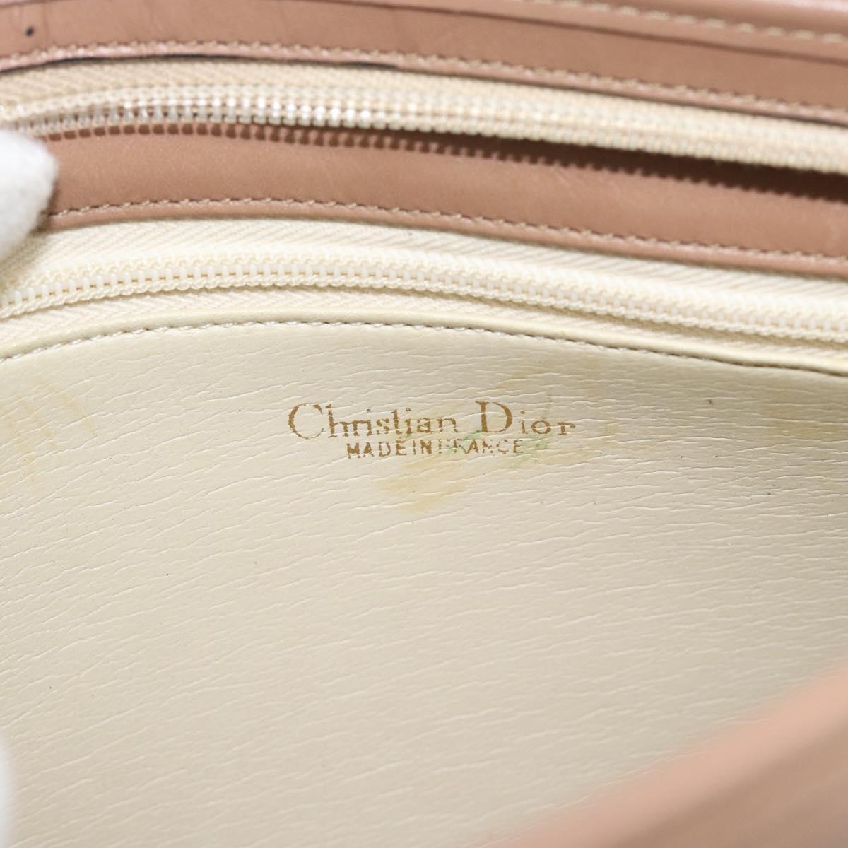 Christian Dior Trotter Canvas Shoulder Bag Beige Gold Auth 183838A