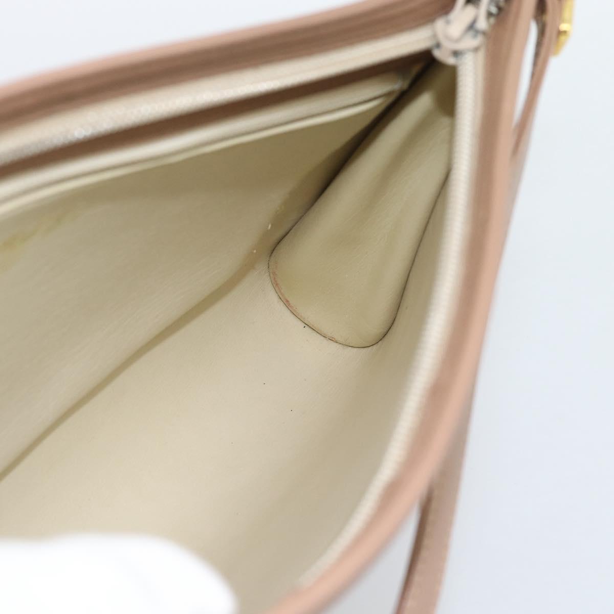 Christian Dior Trotter Canvas Shoulder Bag Beige Gold Auth 183838A