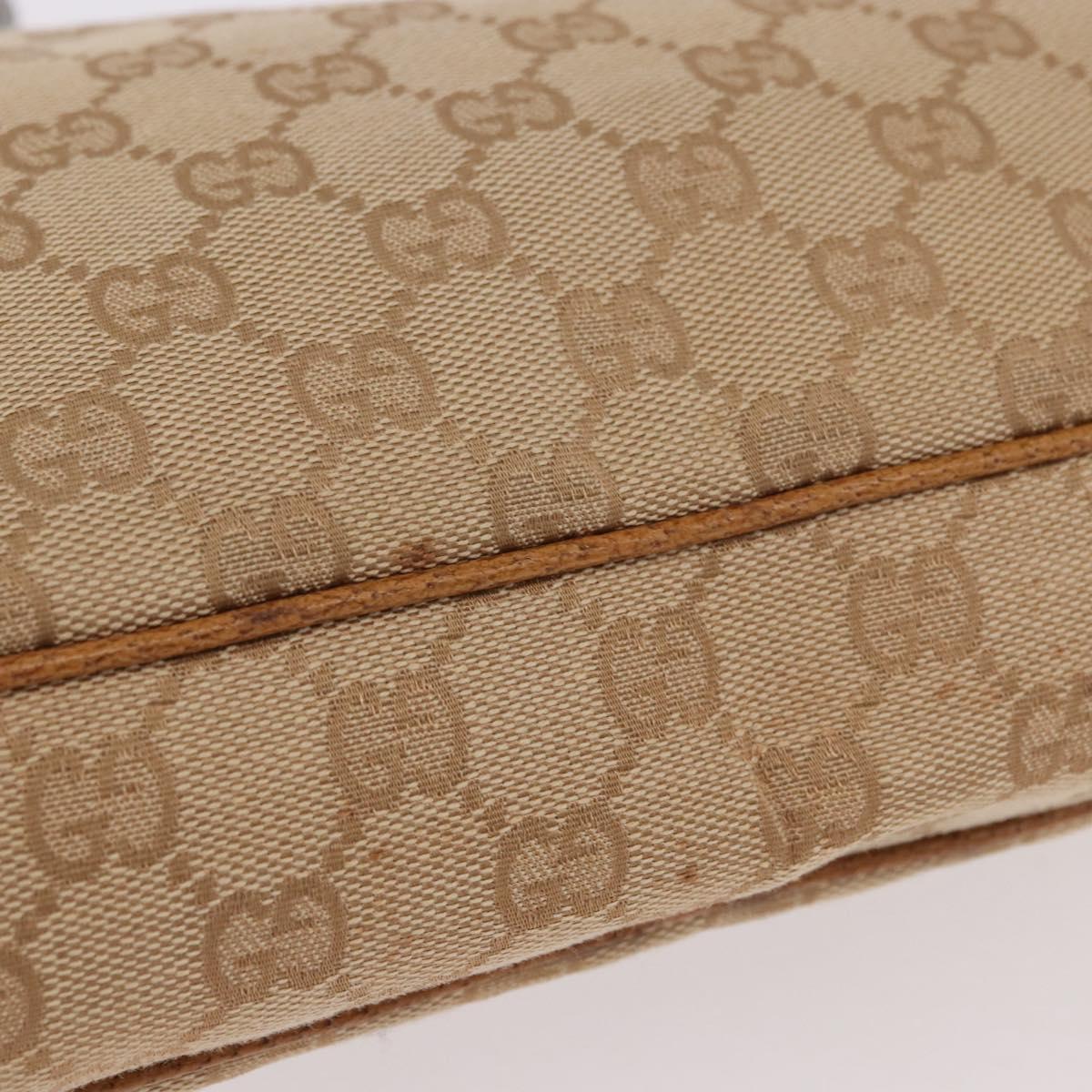 GUCCI GG Canvas Hand Bag Beige Silver 113015 Auth 183839A