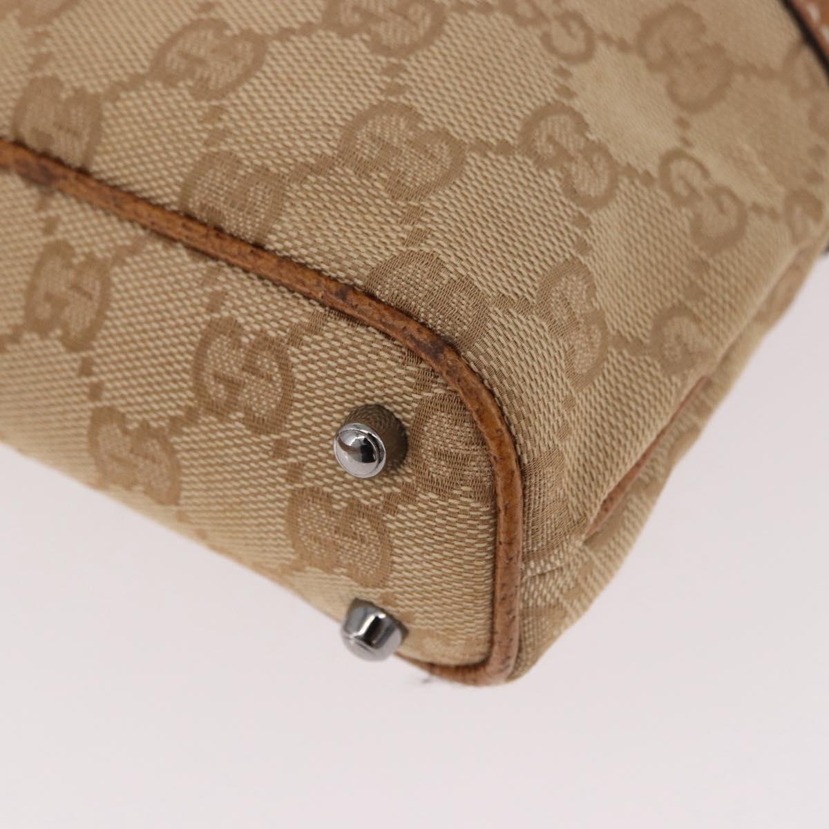 GUCCI GG Canvas Hand Bag Beige Silver 113015 Auth 183839A