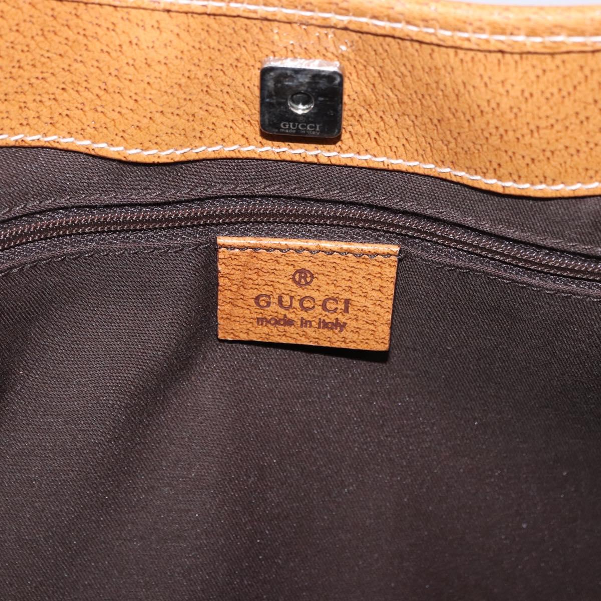 GUCCI GG Canvas Hand Bag Beige Silver 113015 Auth 183839A