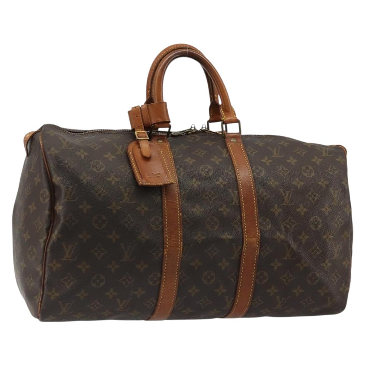 LOUIS VUITTON Monogram Keepall 50 Boston Bag M41426 LV Auth 183845