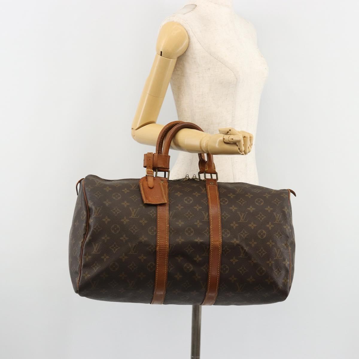 LOUIS VUITTON Monogram Keepall 50 Boston Bag M41426 LV Auth 183845