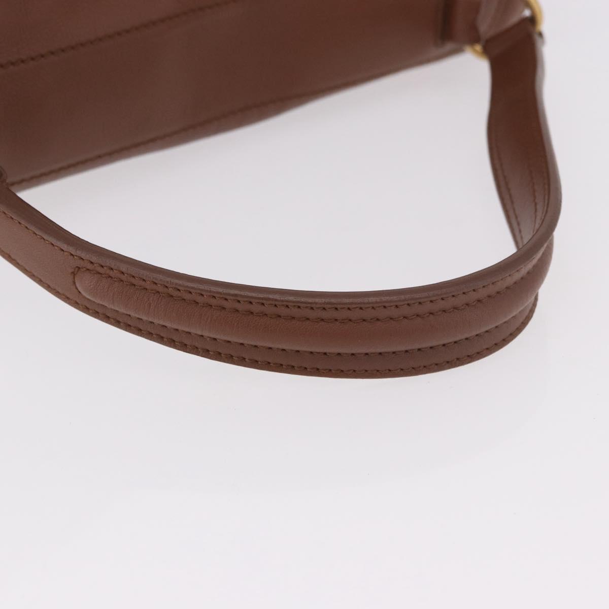 SAINT LAURENT Muse Toe Hand Bag Leather Brown Gold Auth 183850V