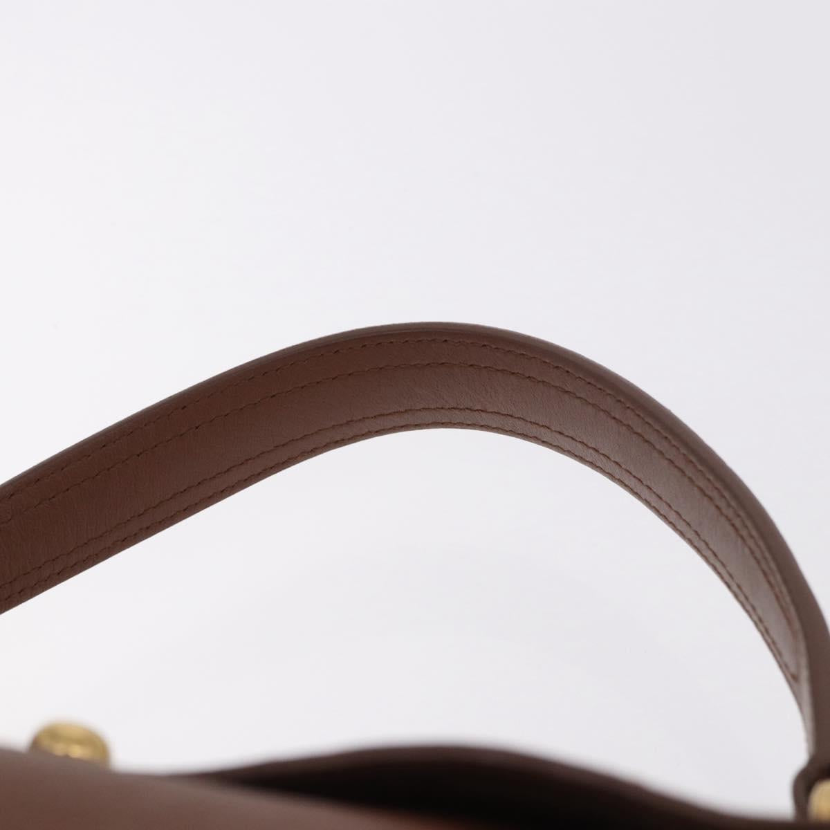 SAINT LAURENT Muse Toe Hand Bag Leather Brown Gold Auth 183850V