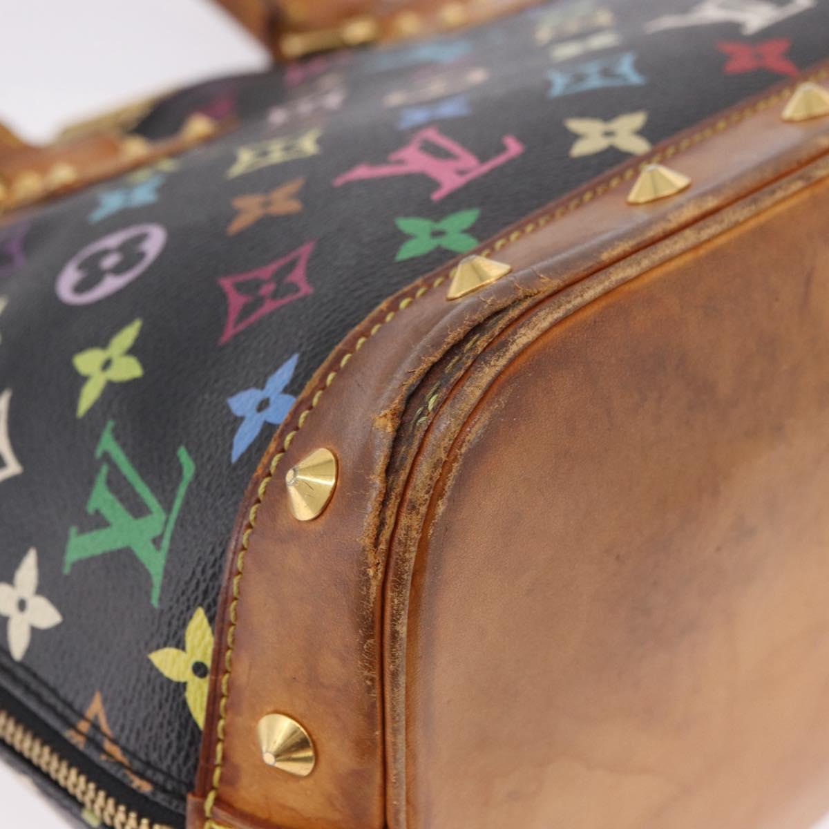 LOUIS VUITTON Monogram Multicolor Alma Hand Bag Black M92646 LV Auth 183852