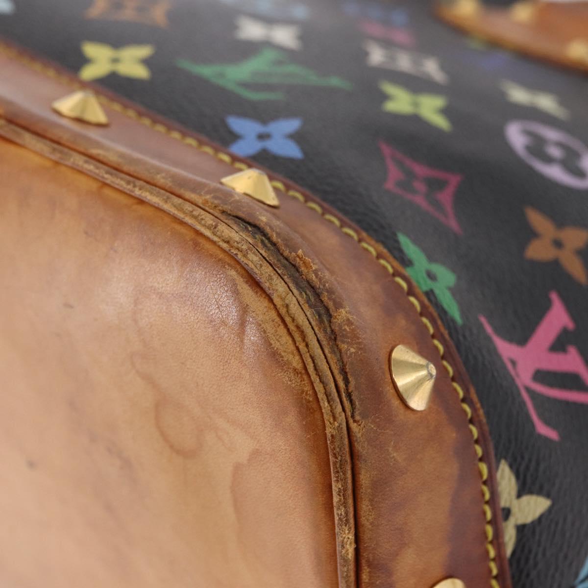 LOUIS VUITTON Monogram Multicolor Alma Hand Bag Black M92646 LV Auth 183852