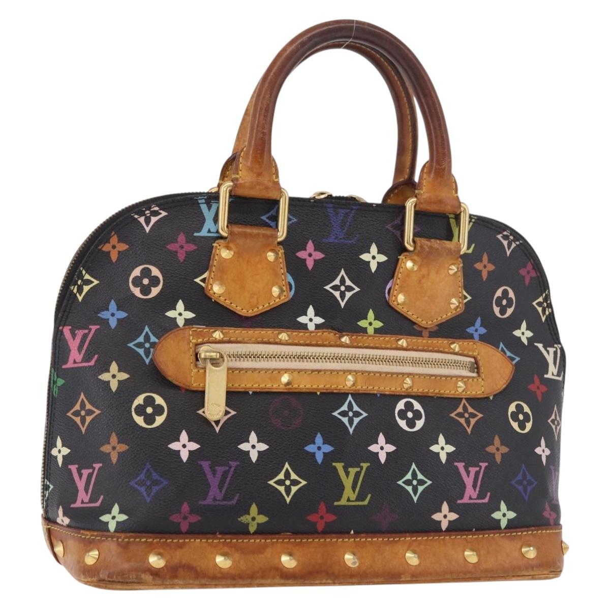 LOUIS VUITTON Monogram Multicolor Alma Hand Bag Black M92646 LV Auth 183852