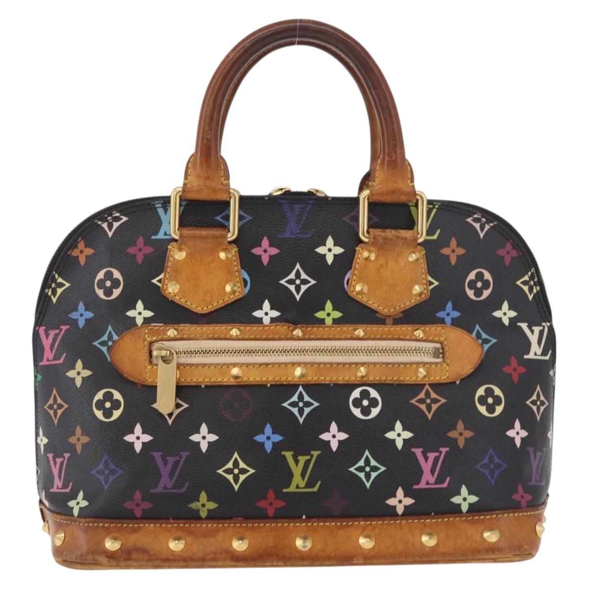 LOUIS VUITTON Monogram Multicolor Alma Hand Bag Black M92646 LV Auth 183852