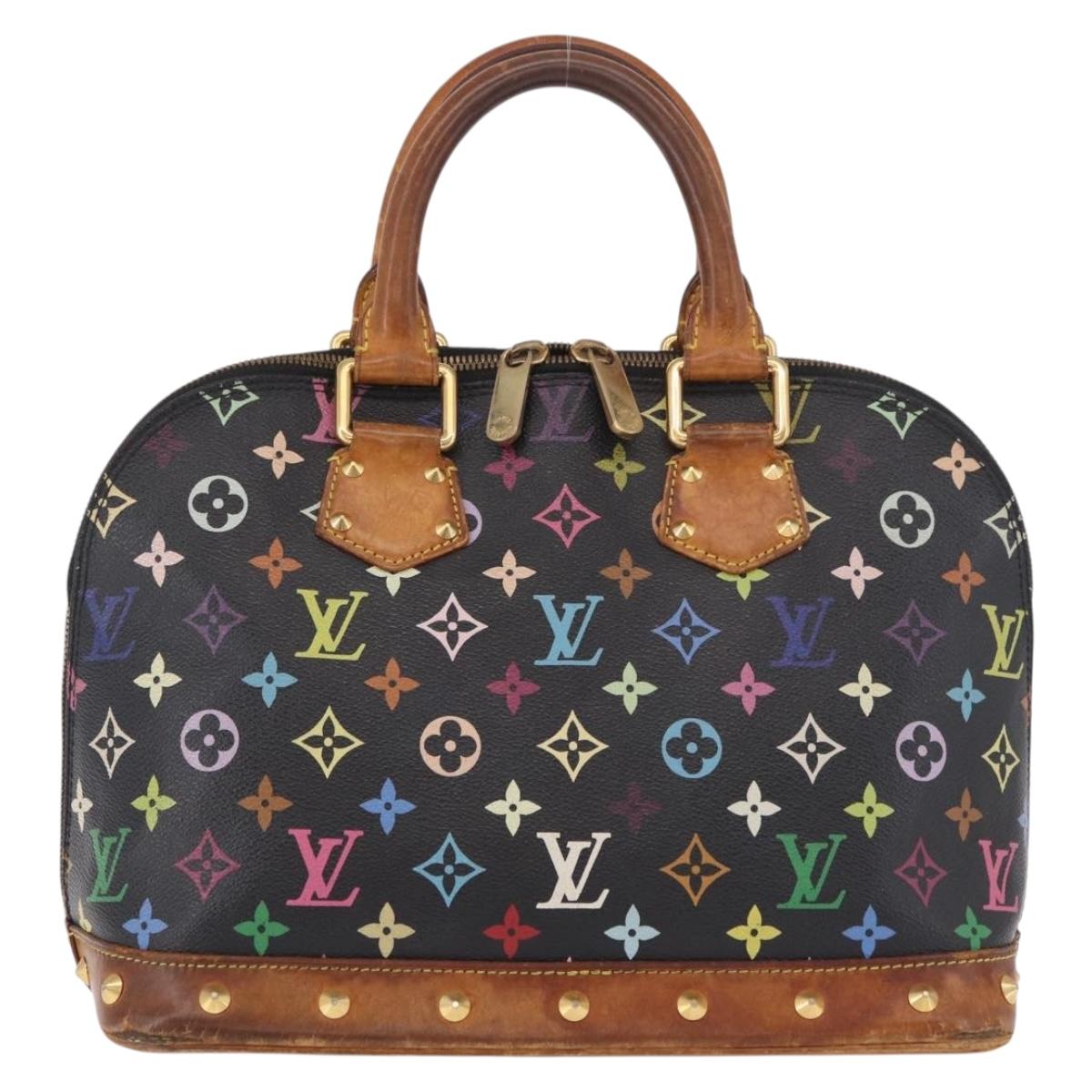 LOUIS VUITTON Monogram Multicolor Alma Hand Bag Black M92646 LV Auth 183852