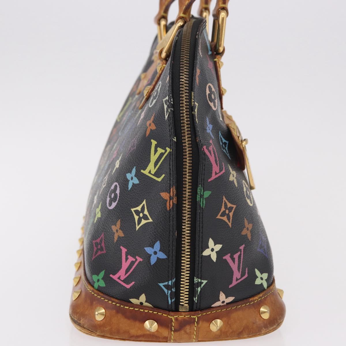 LOUIS VUITTON Monogram Multicolor Alma Hand Bag Black M92646 LV Auth 183852