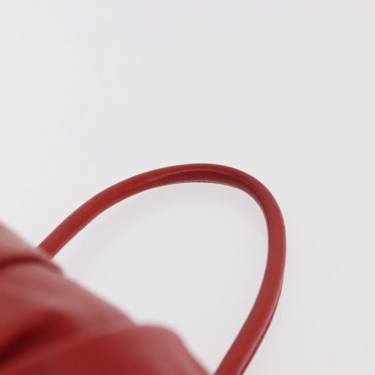 Miu Miu Hand Bag Leather Red Silver Auth 183854V