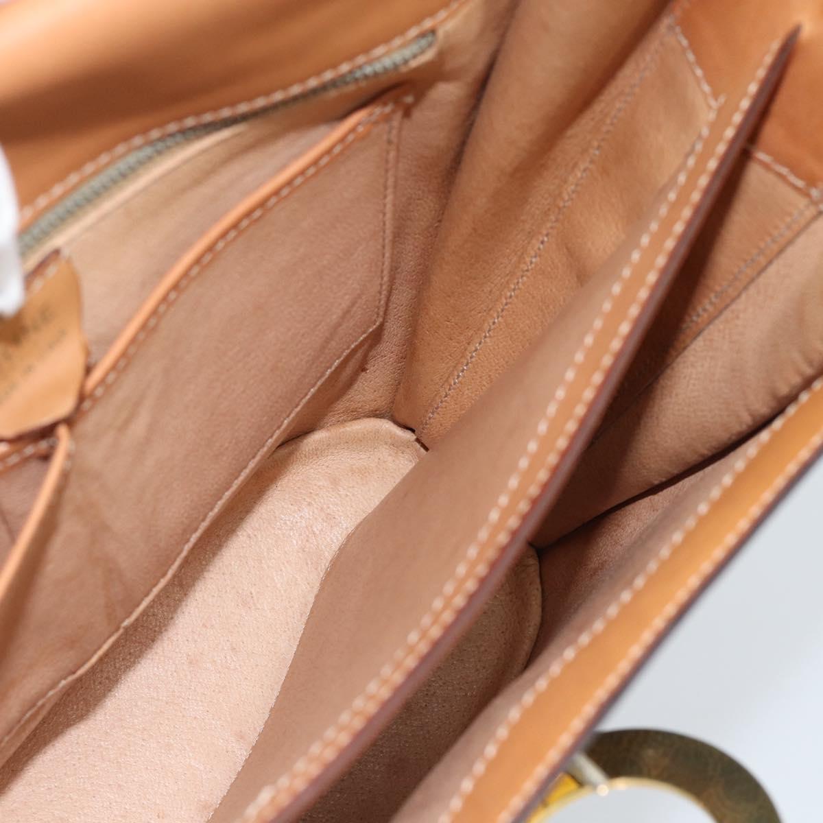 CELINE Macadam Canvas Circle Shoulder Bag PVC Leather Brown Gold Auth 183857A