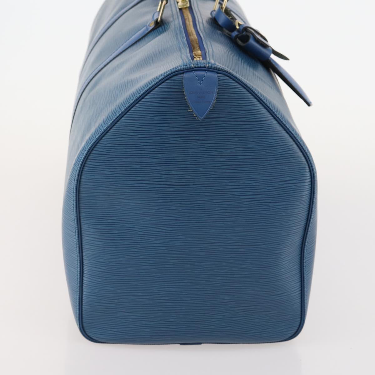LOUIS VUITTON Epi Keepall 50 Boston Bag Blue M42965 LV Auth 183860A