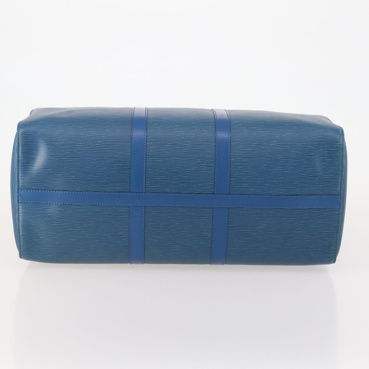 LOUIS VUITTON Epi Keepall 50 Boston Bag Blue M42965 LV Auth 183860A