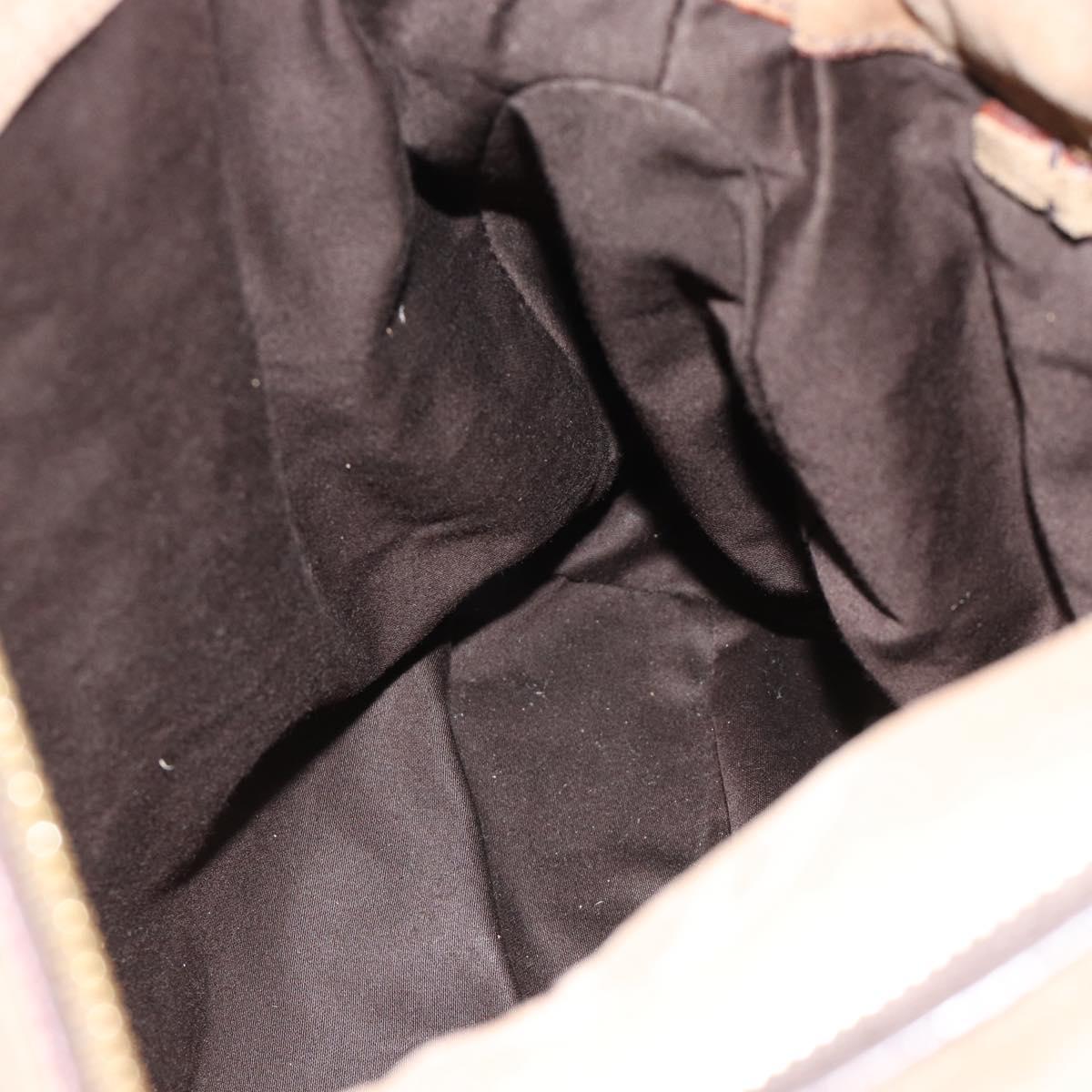 Miu Miu Hand Bag Suede 2way Beige Gold Auth 183865V