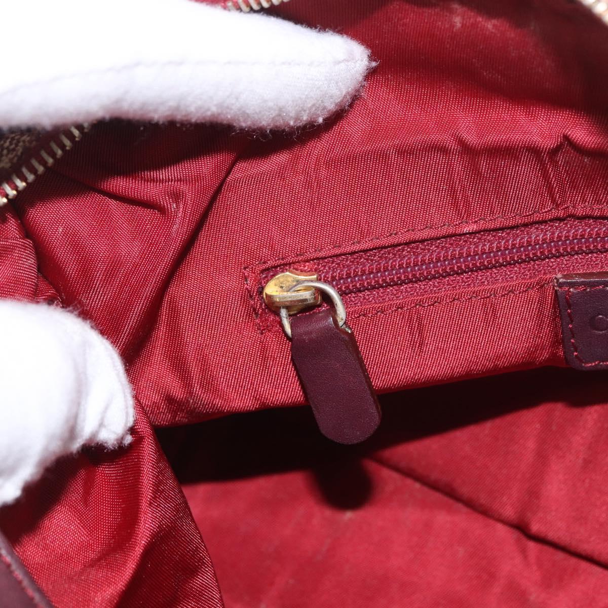 Christian Dior Trotter Canvas Hand Bag Red Gold Auth 183873A