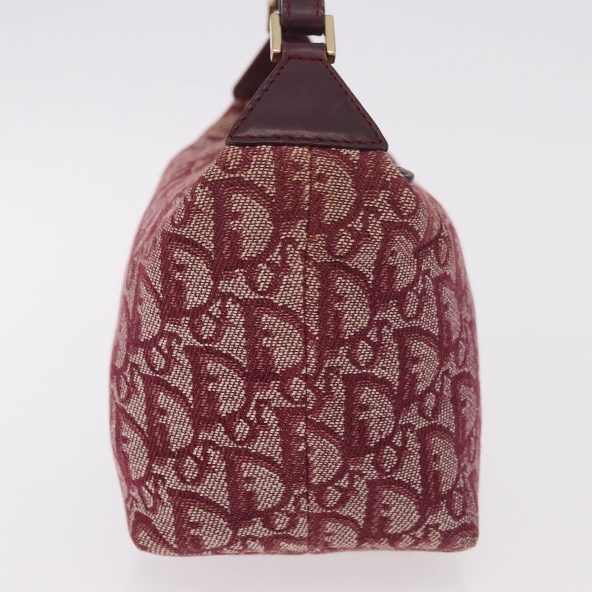 Christian Dior Trotter Canvas Hand Bag Red Gold Auth 183873A
