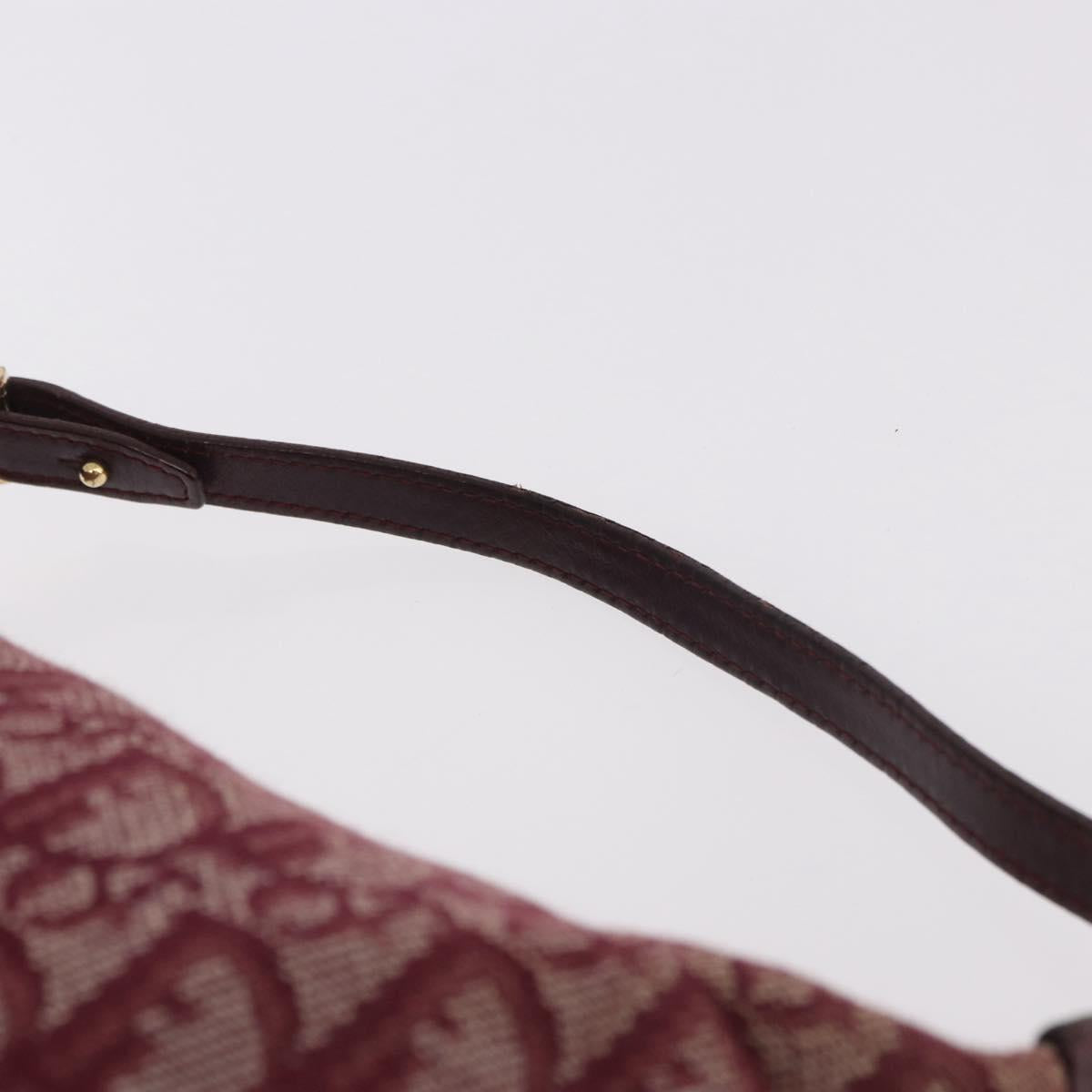 Christian Dior Trotter Canvas Hand Bag Red Gold Auth 183873A