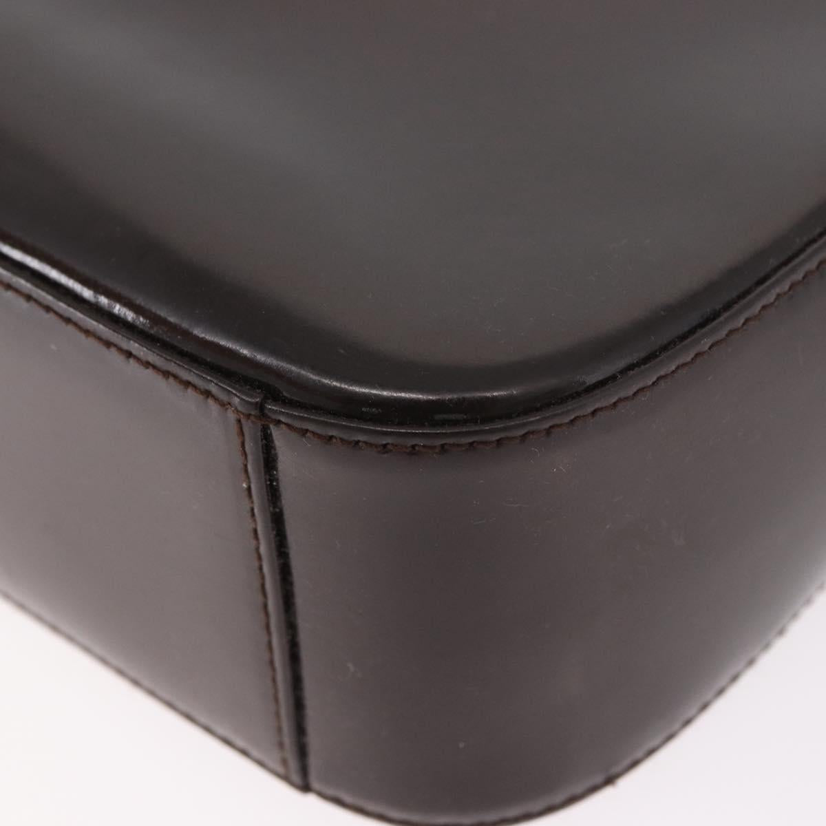 GUCCI Shoulder Bag Patent Leather Brown Silver 000 1046 0506 Auth 183878