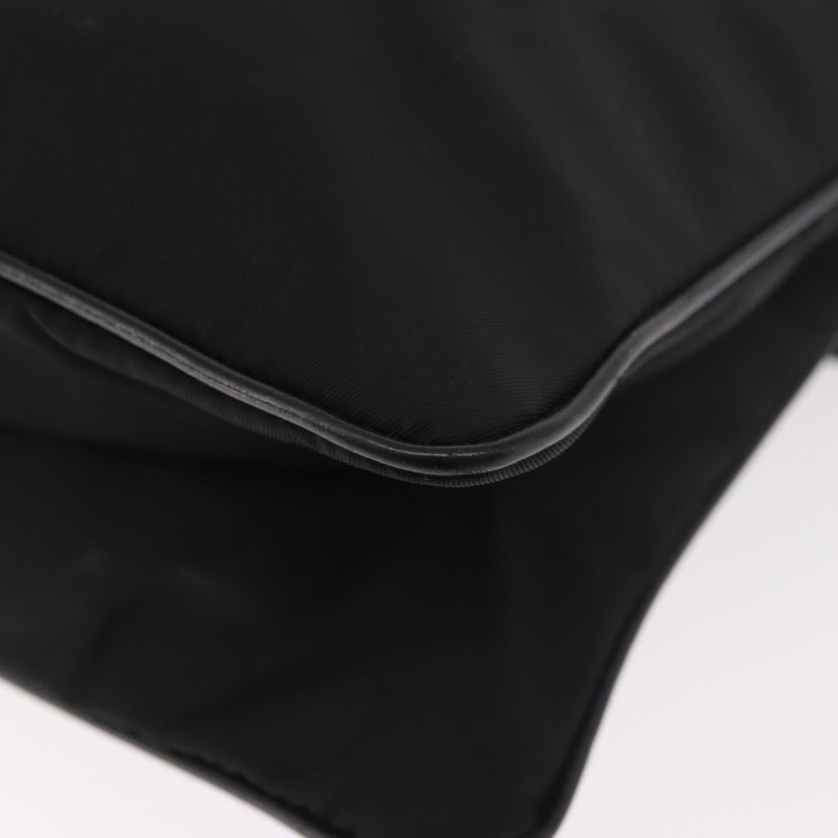 PRADA Shoulder Bag Nylon Black Gold Auth 183882A