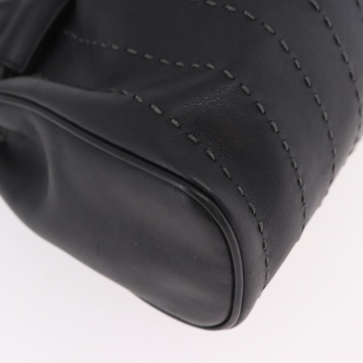 Salvatore Ferragamo Hand Bag Leather Black Auth 183891A